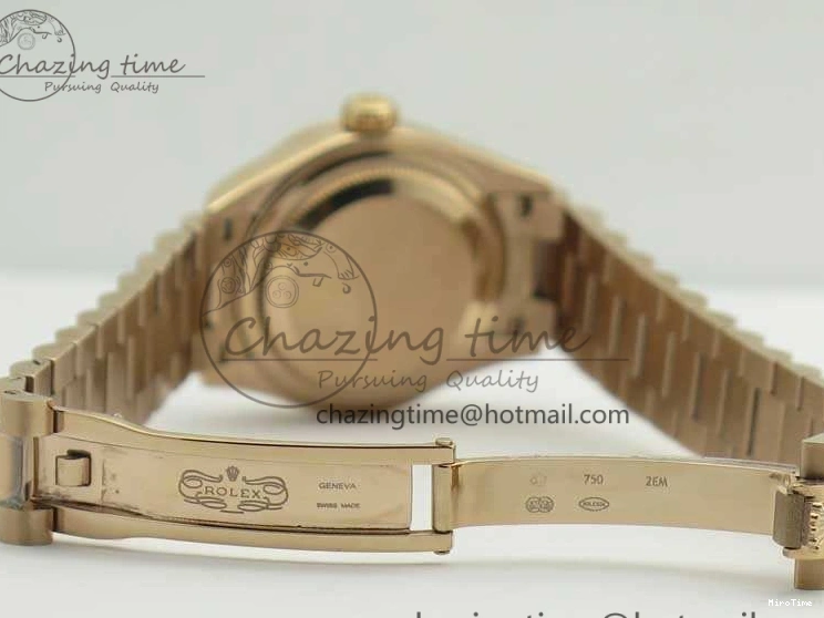 MiroTime 0412 DateJust 28mm RG BP Maker Best Edition Brown Diam Dial Fluted Bezel On RG Bracelet ETA TopPick 3441